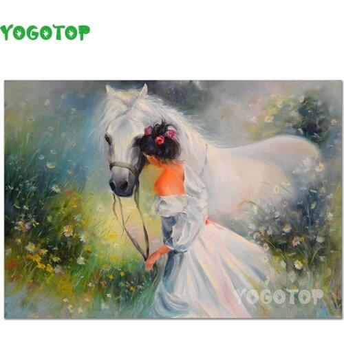 Diy Diamond Painting girl and horse Full Diamond Embroidery Diy Mosaic Rhinestone Home Decor Handmade YY5306