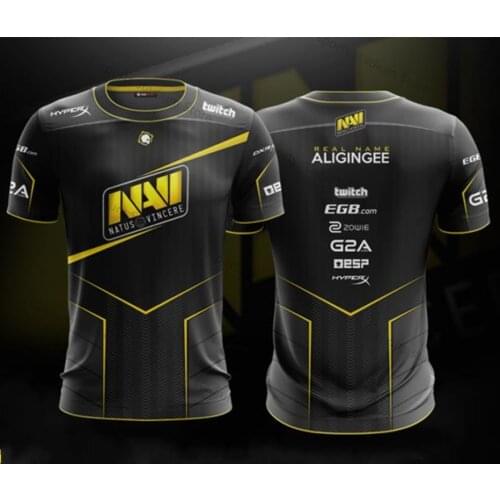 Ukraine Natus Vincere Team T-shirt 2021 New NAVI Jersey Uniform Puppey, Dendi, S1mple Jersey European LEC CSGO DOTA2 T-shirt