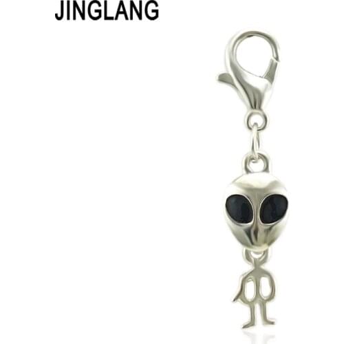 JINGLANG Alien charm for jewelry making earring pendant fashion charm bracelet charm metal pendant 12Pcs
