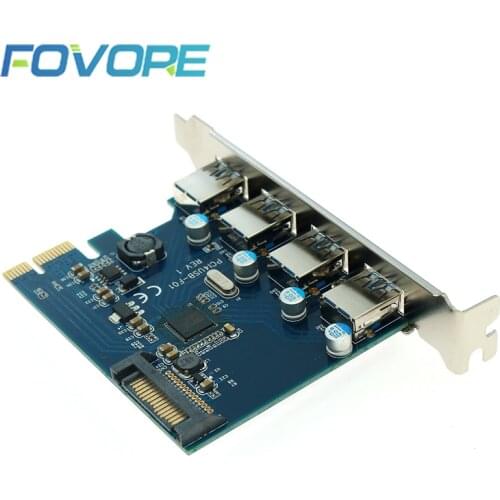 USB 3.0 PCI express Expansion Card 4 port PCI-E to USB3.0 Computer Expansion Card PCIe USB adapter Chip Fresco FL1100 for win 10