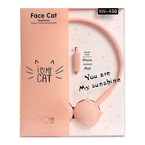 Kn-431 Cartoon Cute Little Black Cat Stereo Headset With Microphone Moving Coil Headphones Wired Headset