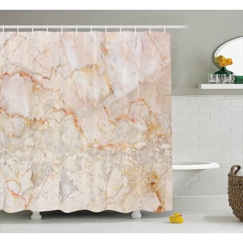 Marble Shower Curtain Mine Pattern Natural Fractures Realistic Stained Surface Art Print Bath Curtains For Bathroom Bathtub