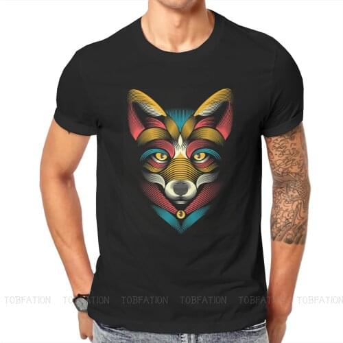 FOX Newest TShirts Abstract Men Harajuku Fabric Tops T Shirt Round Neck Oversized