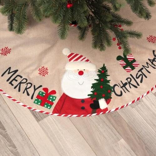 Soft Christmas Tree Collar Santa Snawflake Embroidery Christmas Tree Collar Foldable Home Holiday Seasonal Decors декор комнаты