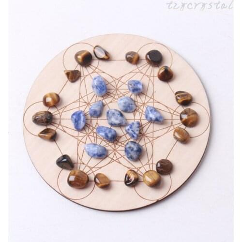 Chakela Mini Polished Gemstone Healing Altar Meditation Crystal Board Set