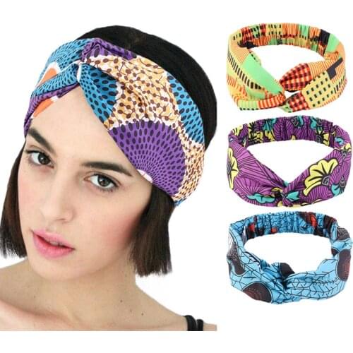 New Style African Printed Stretch Cotton Headband Twist Style Hair Band Hair Wrap Headwear Turban Ladies Hair Accessories