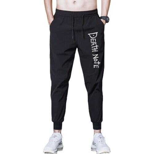 Mens Sweatpants print Death Note Joggers Lounge Pants Pockets Outdoor Hiking Running Trousers Streetwear SweatpantS