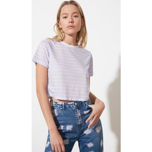 Женские полосатые футболки Trendyol China At AliExpress