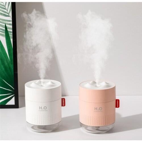 500ML White Snow Mountain Air Humidifer Ultrasonic USB Car Mist Maker Cooling Air Purifier Aroma Diffuser with Warm Night Light