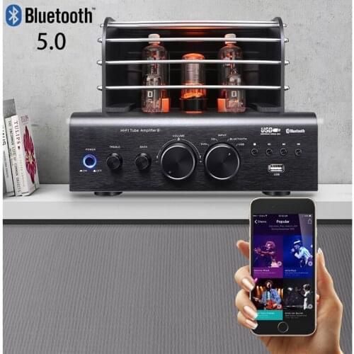 Tube amplifier 6P13P 6N1 WY2P 2.0 channel 100W+100W lossless high fidelity Bluetooth digital amplifier