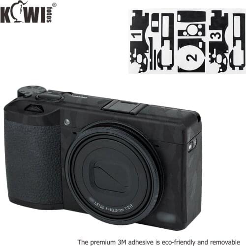 Kiwi Anti-Scratch Camera Body Skin Protective Film Kit For Ricoh GR III GRIII GR3 GR Mark III Cameras 3M Stickers Shadow Black