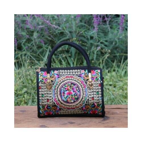Nice National embroidery women small shopping handbags!Hot floral prints lady shoulder&crossbody bag Top Multi-use bohemian bags