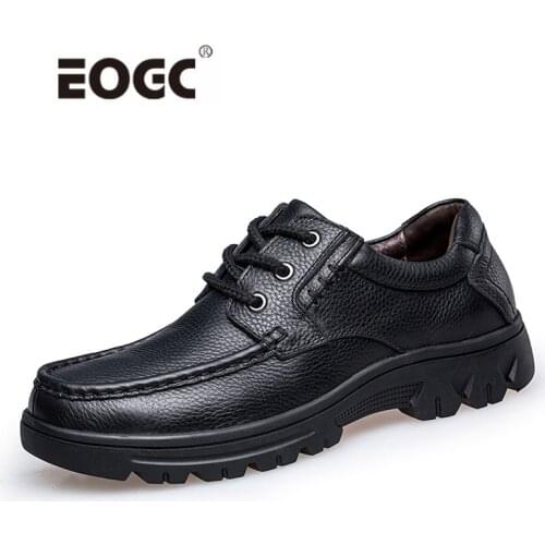 Plus Size Natural Leather Boots Men Lace Up High Quality Autumn Ankle Boots Non-Slip Wear-Resistant Outdoor Shoes Men