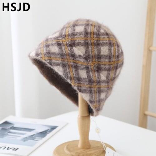 Winter Cashmere Plaid Knitted Hats for Woman Winter Warm Beanies Cap Female Handmade Crochet Lattice Casual Caps Bonnet Gorras