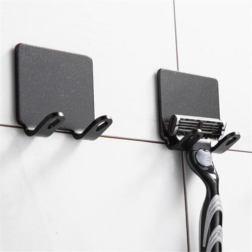 1/2PC Space Aluminum Seamless Razor Holder Punch Free Razor Shelf Shaver Organizer Storage Rack Wall-mounted Bathroom Accessory