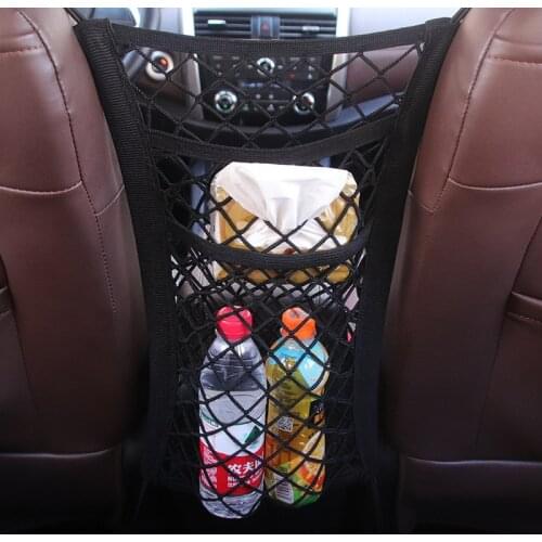 1pcs Car seat storage net pocket universal double-layer bag prevent rear children from interference accessories decoration