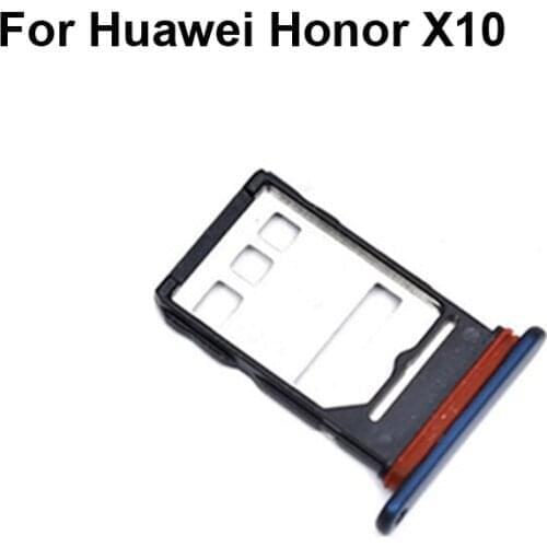 1PCS For Huawei Honor X10 New Tested Good Sim Card Holder Tray Card Slot For Huawei Honor 10X 10 X Sim Card Holder Honor10X