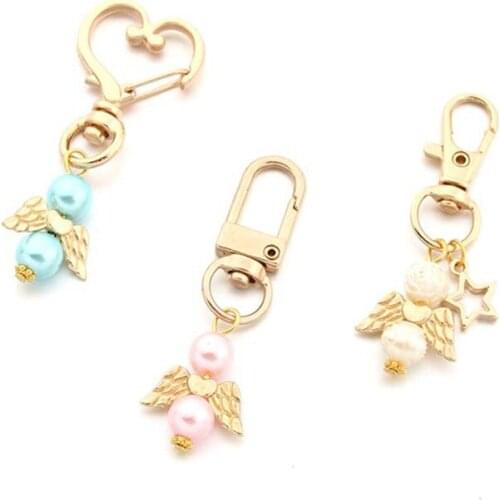 10pcs Baby shower baptism gift angel keychain christening favor return gift first birthday party gift souvenir