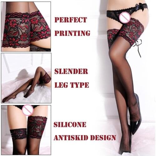 2020 Sexy erotic stockings Fashion Womens Sexy Fishnet Pattern Pantyhose Tights Stockings Silicone non-slip Black stockings T5