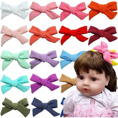 4 Inches Lovely Handmade Bows Baby Girls Ponytail Clips Solid Color Bowknot Newborn Hairpins Sweet Hair Accessories Photo Props