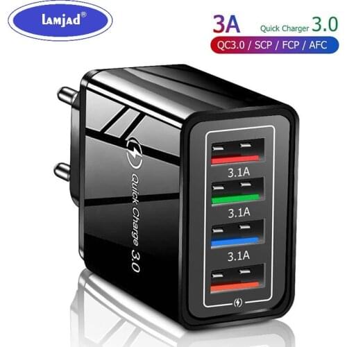 Quick Charge 3.0 for IPhone Charger Wall Fast Charging for Samsung S10 S9 S8 Plug Xiaomi Mi Huawei Mobile Phone Chargers Adapter