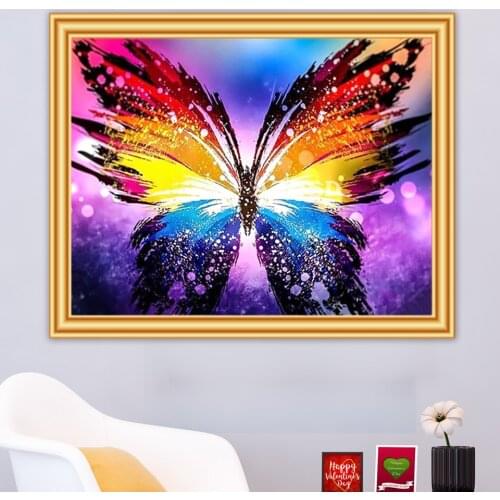 5D DIY Diamond Painting Butterfly Cross Stitch Kit Full Drill Embroidery Animal Mosaic Art Picture of Rhinestones Decor Crafts