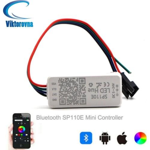 SP110E Bluetooth Pixel light Controller for WS2811 WS2812B SK6812 RGB RGBW APA102 WS2801 pixels Led Strip Bluetooth APP Control