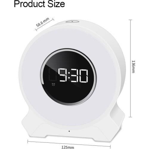 Alarm clock wake-up light wireless bluetooth speaker pat light LED colorful night light bluetooth stereo with radio