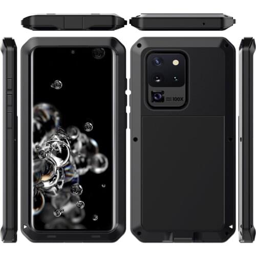 For samsung s9 case Metal Armor Phone Case For Samsung Galaxy S10 S8 S9 S10e S20 Note 8 9 10 Plus 20 Ultra Tempered Glass Case