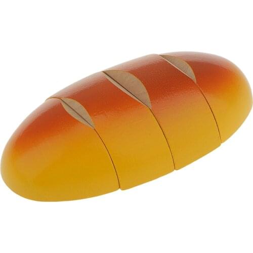 Wooden Magnetic Connected Bread Kids Kitchen Cutting Food Pretend Play Toy