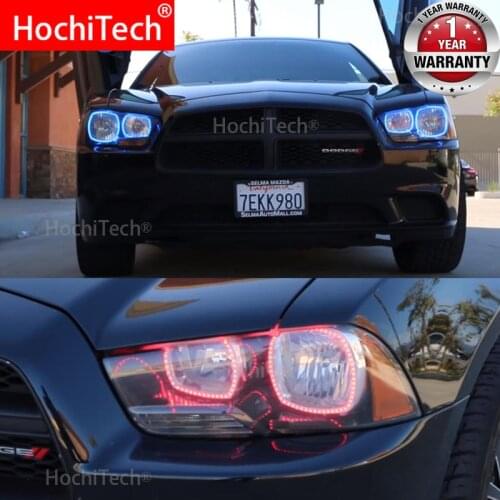For Dodge Charger SXT Plus 2011 2012 2013 2014 RGB Multi Color LED Angel Eyes Halo Rings Kit