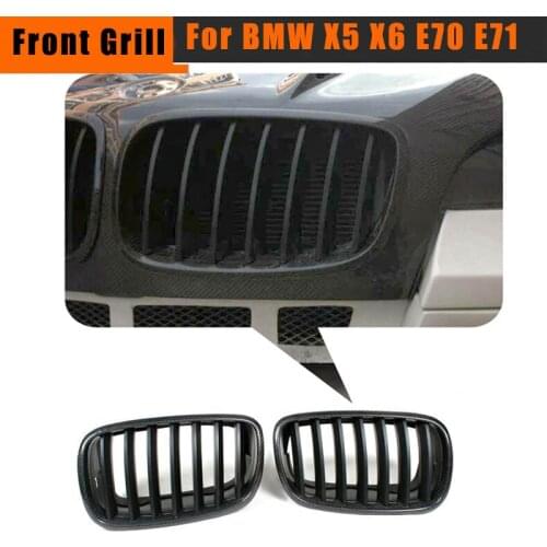 E70 Front Bumper Kidney Twin Fins Sport Grill Grille for BMW X5 X6 E70 E71 X5M X6M 2008-2014
