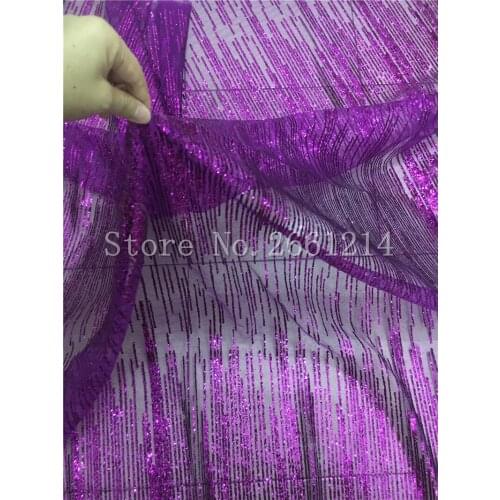 New design purple mesh the glitter sticky together material glitter BZL-82719 French net lace fabric with glued glitter