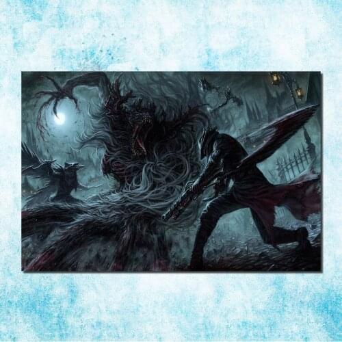 Hot Bloodborne Art Silk Canvas Poster Print 13x20 20x30 Inch Game Picture For Living Room Decoration -5