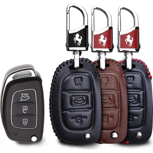 KUKAKEY Leather Car Key Case Fob Cover For Hyundai Avante Porter Grandeur Sonata 8 Santafe i30 HB20 Solaris Verna ix25 ix45 Bag