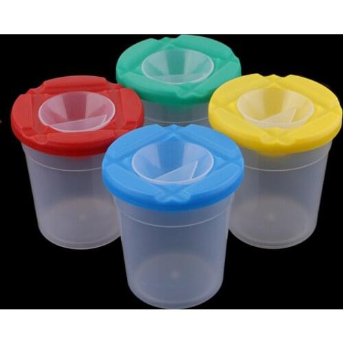 Mini Cute Kids Spill Proof Paint Cups 4pcs Non Spill Paint Cup Assorted Color