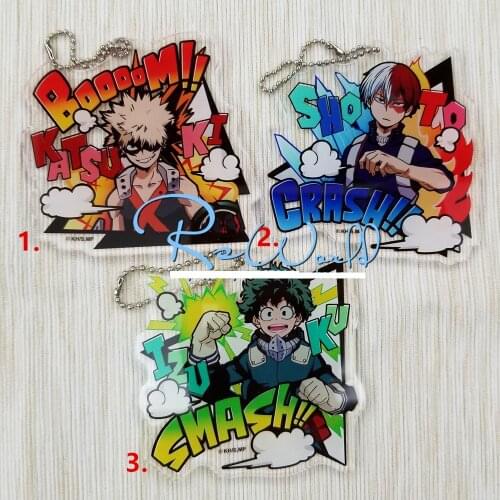 My Hero Academia Japanese anime figure bakugo katsuki OCHACO URARAKA Todoroki Shoto Acrylic mobile phone charms/keychain/strap