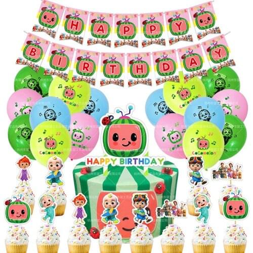Cartoon Cocomelon balloons Happy Birthday Party Foil Helium Balloons Kids Birthday Party Decorations Balloons Party Supplies