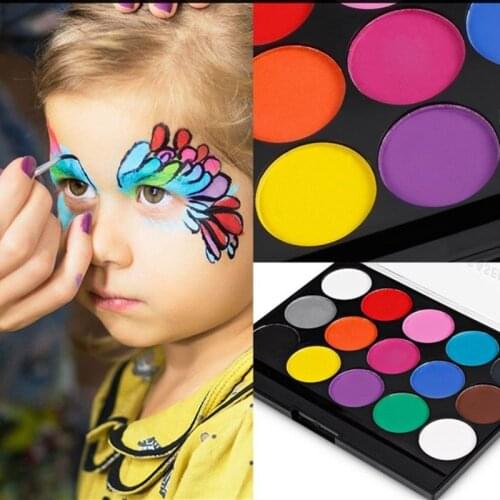 15 Colors/set Body Art Painting Drawing Set Artists Face Paint Makeup Watercolor Acrylic Brush Supplies Body Paint 03173