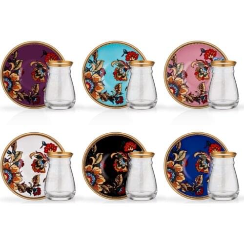 Lorena Assortment 6 Personality Tea Set 6 Pcs Tea Cup 6 Pcs Cups Plates