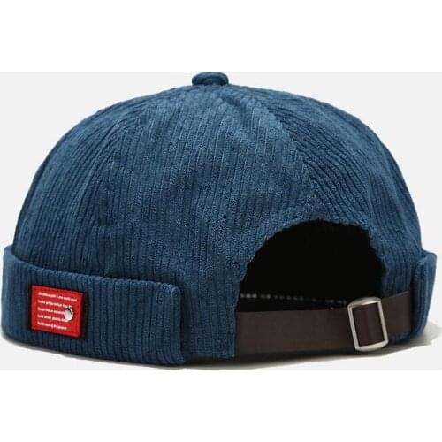 2020 New Fashion Autumn Winter Unisex Docker Sailor Cap High Quality Corduroy Couple Patch Hat Adjustable Beanie Cap