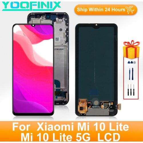 “6.57” 5G Original For Xiaomi Mi 10 Lite Display LCD Touch Screen Digitizer Display Replacement Parts For Mi 10 Lite LCD