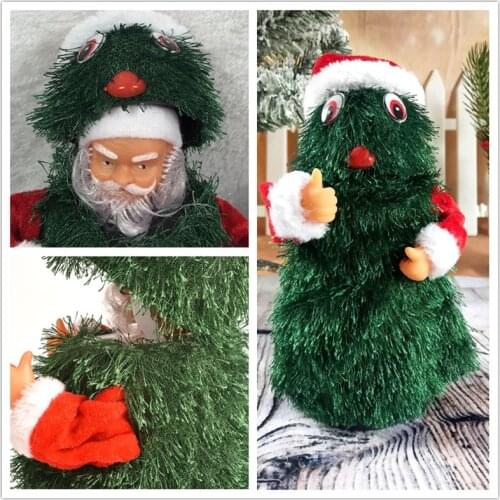 30cm Christmas Opening Christmas Tree Electric Santa Claus Gift 360 Rotating Dancing and Singing Christmas Childrens Toy