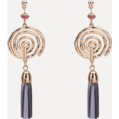 Small Tassel Earrings for Women Fashion Jewelry Bohemian Annulus Shape Statement Drop Earring Female Jewellery Gift