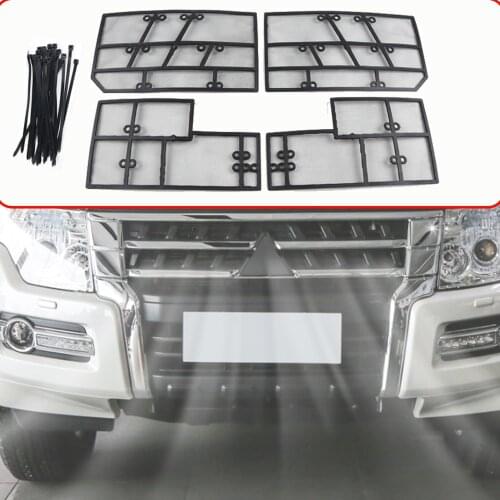 For Mitsubishi Pajero V93 V97 Car Front Insect Grill Net Insect Screening Protective Mesh Cover 2012~2018 Accessoies