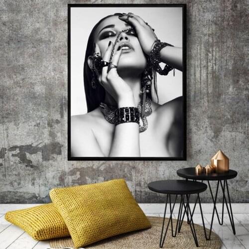 Nordic Modern Poster Fashion Canvas Painting Cuadros Salon Black and White Art Print Wall Picture For Living Room Home Decor