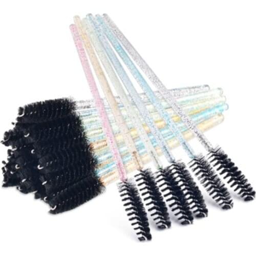 100Pcs Disposable Blackhead Crystal Eyelash Brush Mascara Stick Applicator Graft Eyelash Curly Comb Beauty Makeup