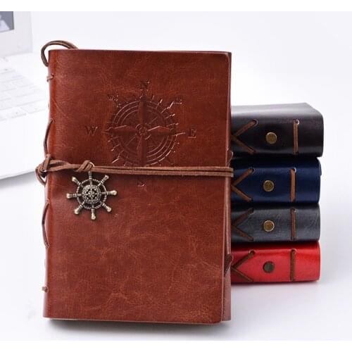 Vintage Notebook Retro Notepad Pirate Anchors Traveler Journal PU Cover Book Replaceable Diary Stationery Gifts School Supplies