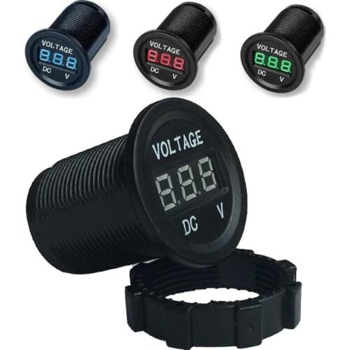 Waterproof Motorcycle Boat Car DC 5V-30V LED Voltmeter Display Voltage Meter