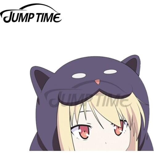 Jump Time 13 x9cm For Mashiro Shiina Peeker Funny Car Stickers Auto Vinyl Decals Waterproof Motorcycle Truck Bumper Window Decal